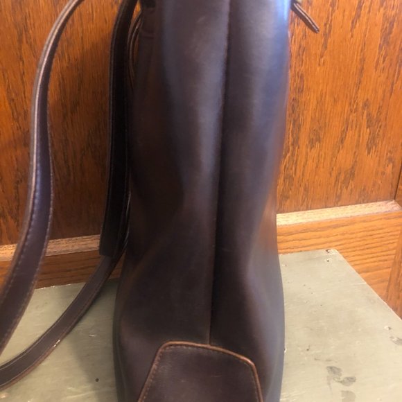 Vintage Liz Claiborne Lush Brown Leather Classic Shoulder Bag / Satchel - Picture 5 of 16